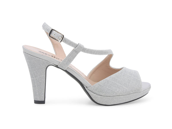 Melluso Sandali Cerimonia con Cinturino Tomaia Tessuto Argento J594W-233625